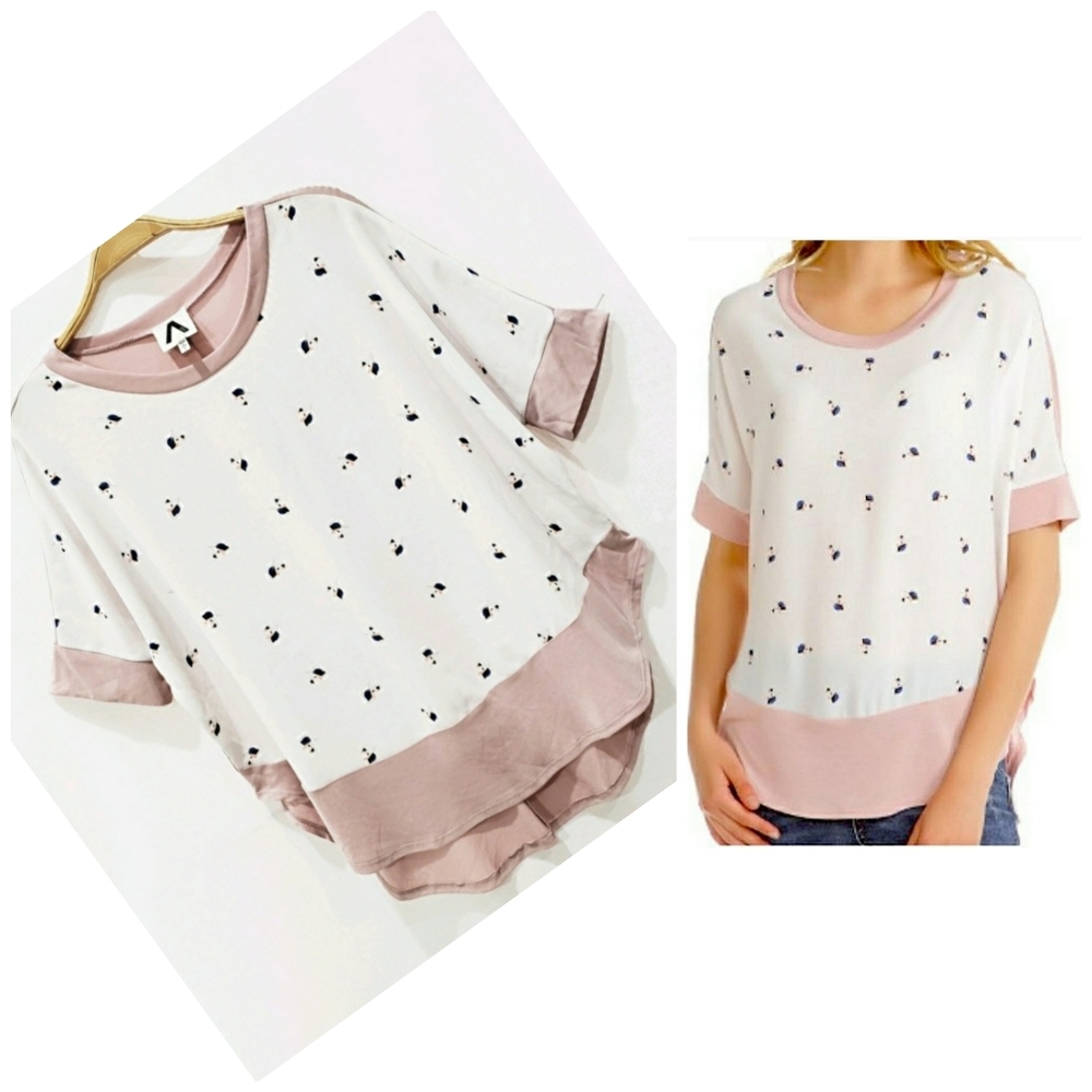New COA All-over Mini Flowers Multi-media Top pink